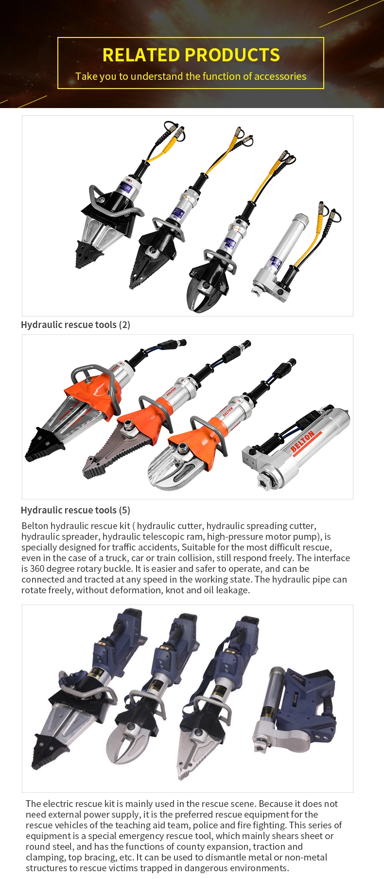 72 MPa Hydraulik-Schneider-Spreader Notfall-Rettungsinstrumente Rot Hydraulik-Kombinstrument 6